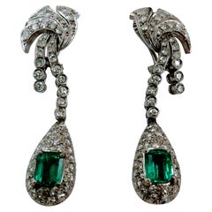 White Gold Dangle Earrings