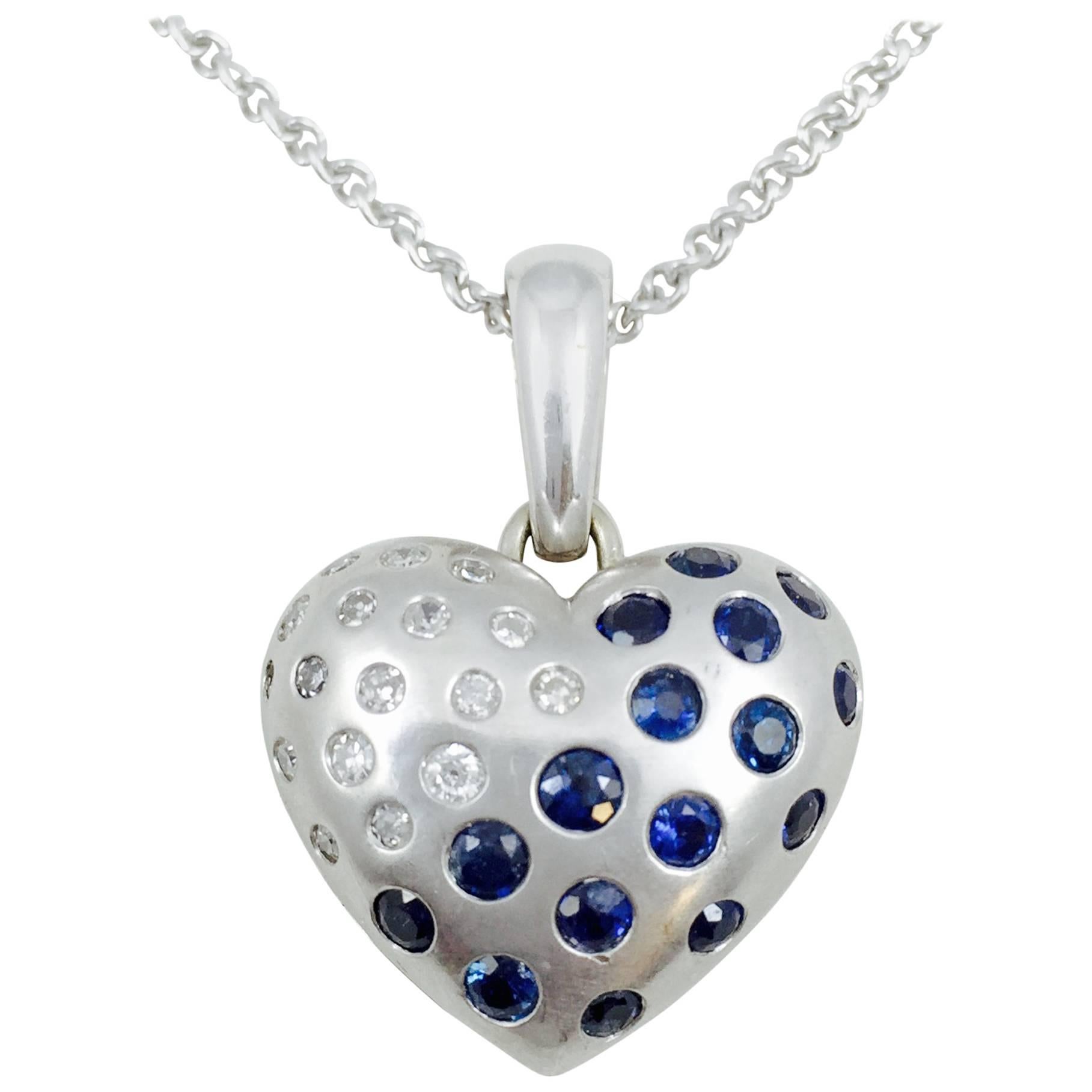 Sapphire Diamond Gold Locket Necklace For Sale