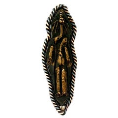 Rare pendentif figurine féminine en bronze d'après Picasso, monture en argent et or par David Webb