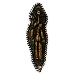 Raro ciondolo con figura femminile in bronzo di Picasso, argento e montatura in oro di David Webb