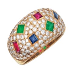 Vintage Hennell Multi-Color Gemstone Ring