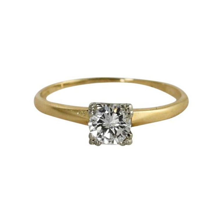 14K Yellow Gold Diamond Ring .42ct, VS Clarity, H Color For Sale