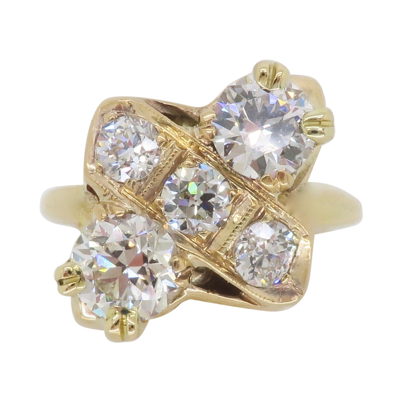 Moi-et-Toi Diamond Ring Made in 14k Yellow Gold