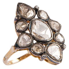 Gold and Silver Indian Ring Flat Diamonds