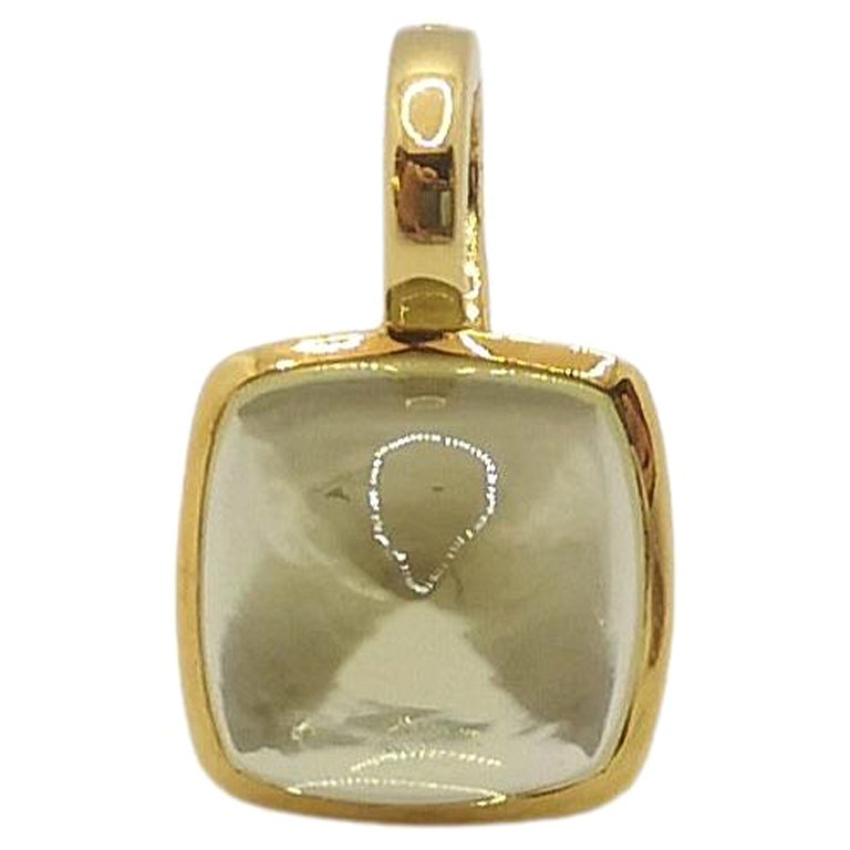 Lemon Quartz Pendant Set in 18 Karat Gold Settings