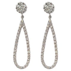 18 Ct White Gold Diamond Drop Earrings