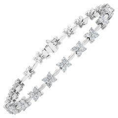 Bracelet tennis en or blanc 14 carats avec diamants taille ronde de 2,01 carats