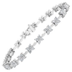 Bracelet tennis en or blanc 14 carats avec diamants taille brillant de 3,02 carats