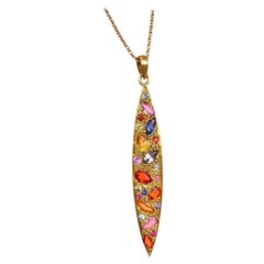 2.39 Carat Multicolored Sapphire Gold Pendant Necklace by Lauren Harper