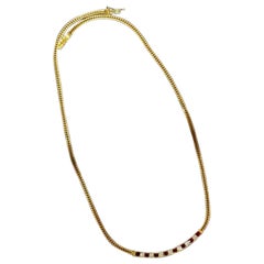 Tiffany Co feine natürliche Rubin Diamant 18k Gold Halskette Vintage 1998 mit Box Papiere