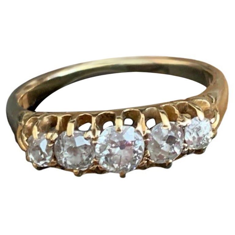 18ct Gold Victorian Old Mine Cut 0.7 Carat Diamond Ring  For Sale