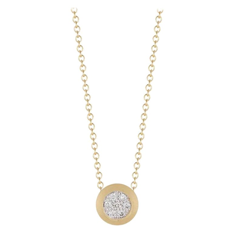 Hand-Crafted 14 Karat Yellow Gold Round Pendant For Sale
