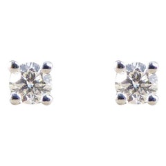 Classic Small Diamond Stud Earrings in 9ct White Gold Claw Settings