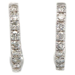 New 0.22ctw Diamond Petite Huggie Earrings in 14K White Gold