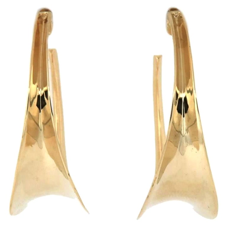 Bony Levy J Hoop Earrings in 14K Yellow Gold