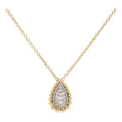 New Gabriel & Co. 0.16ctw Pave Diamond Teardrop Beaded Frame Pendant Necklace