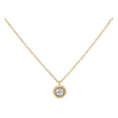 New Gabriel & Co. 0.09ctw Pave Diamond Pendant Necklace in 14K Yellow Gold