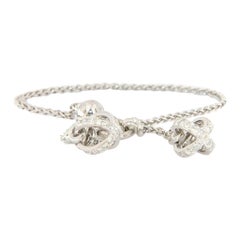 Garrard Chain Link Diamond Angel Sphere Bracelet in 18K White Gold