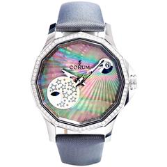 Corum Stainless Steel Diamond Bezel Mystery Moon Wristwatch 7