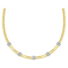 Vintage 18K Tubogas Diamond Necklace Yellow Gold