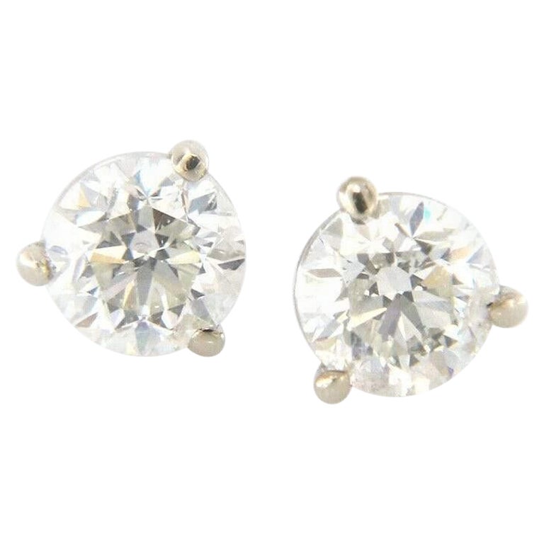 0.74ctw Diamond Stud Earrings in 14K White Gold For Sale