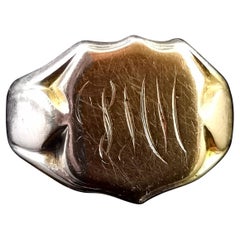Antique 9 Karat Gold Signet Ring, Monogrammed