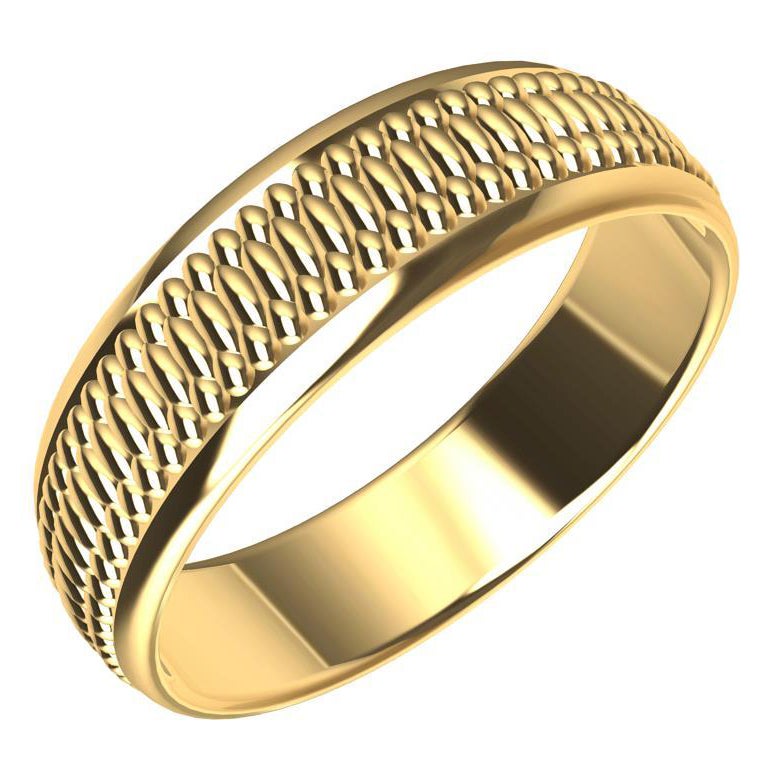 18 Karat Yellow Gold Milgrain Polished Wedding Band 