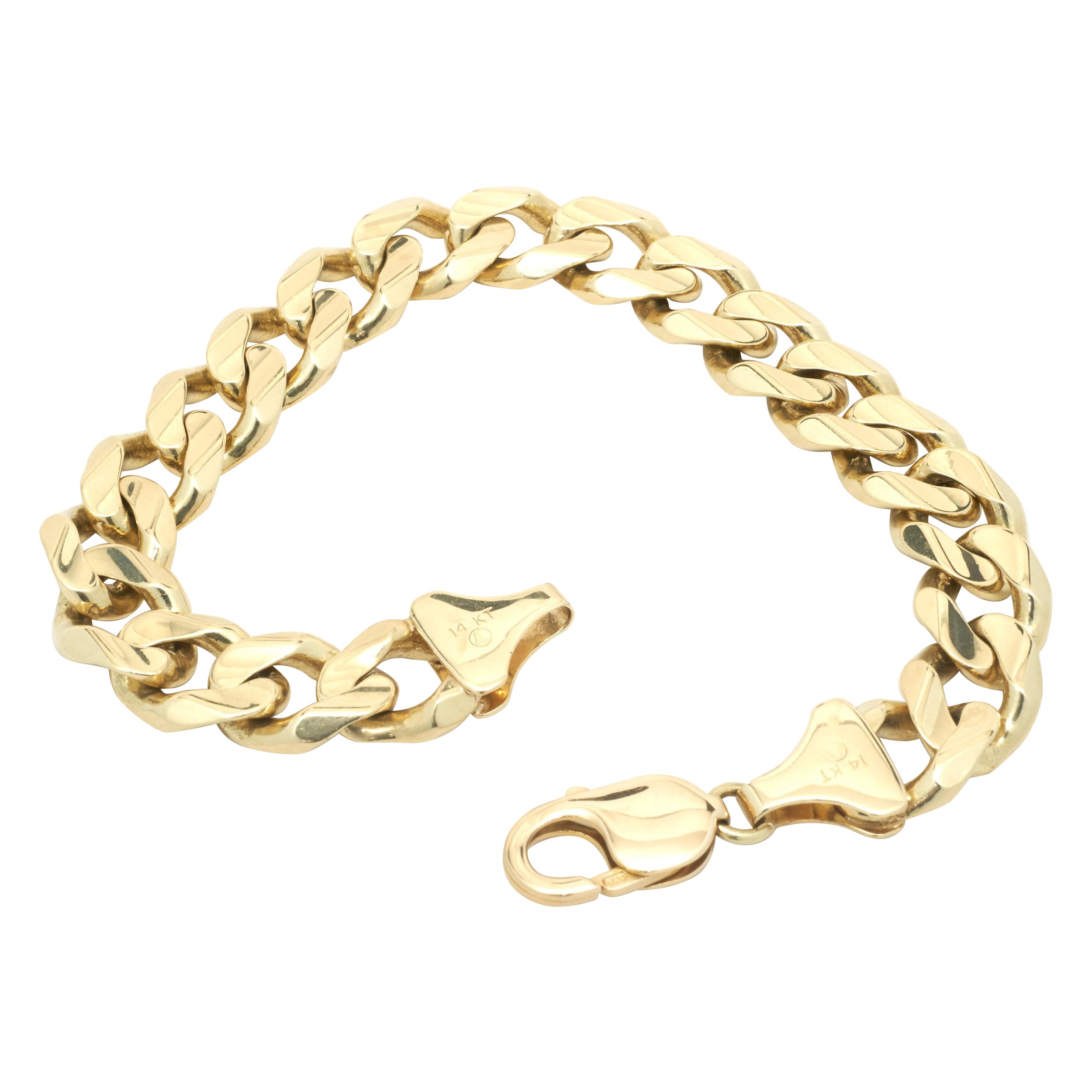 14 Karat Yellow Gold Cuban Link Bracelet