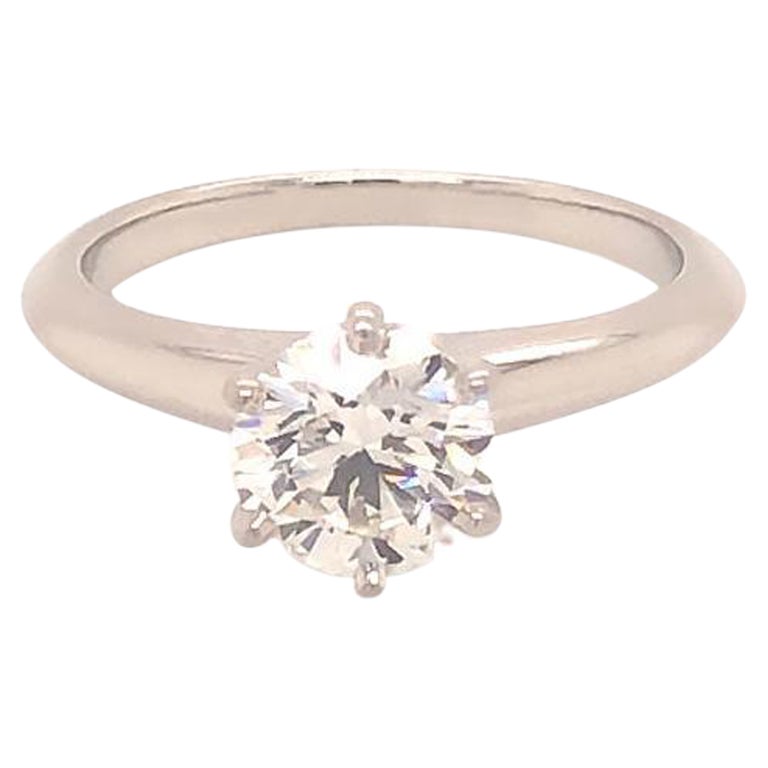 Tiffany & Co. 1.02 Ct. G, VVS2 Round Diamond Solitaire Platinum Ring For Sale