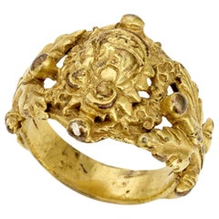 Antique Silver-Gilt Madonna of the Rosary Ring