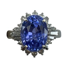 GIA Certified 7.08 Carat Untreated Color Change Sapphire & Diamond Cocktail Ring