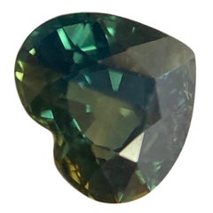 Fine 0.95ct Australian Green Blue Bi Colour Sapphire Heart Cut Rare Gem