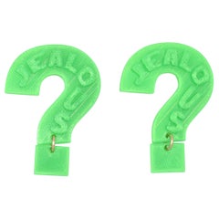3d Printed Jealous Question Mark Earrings