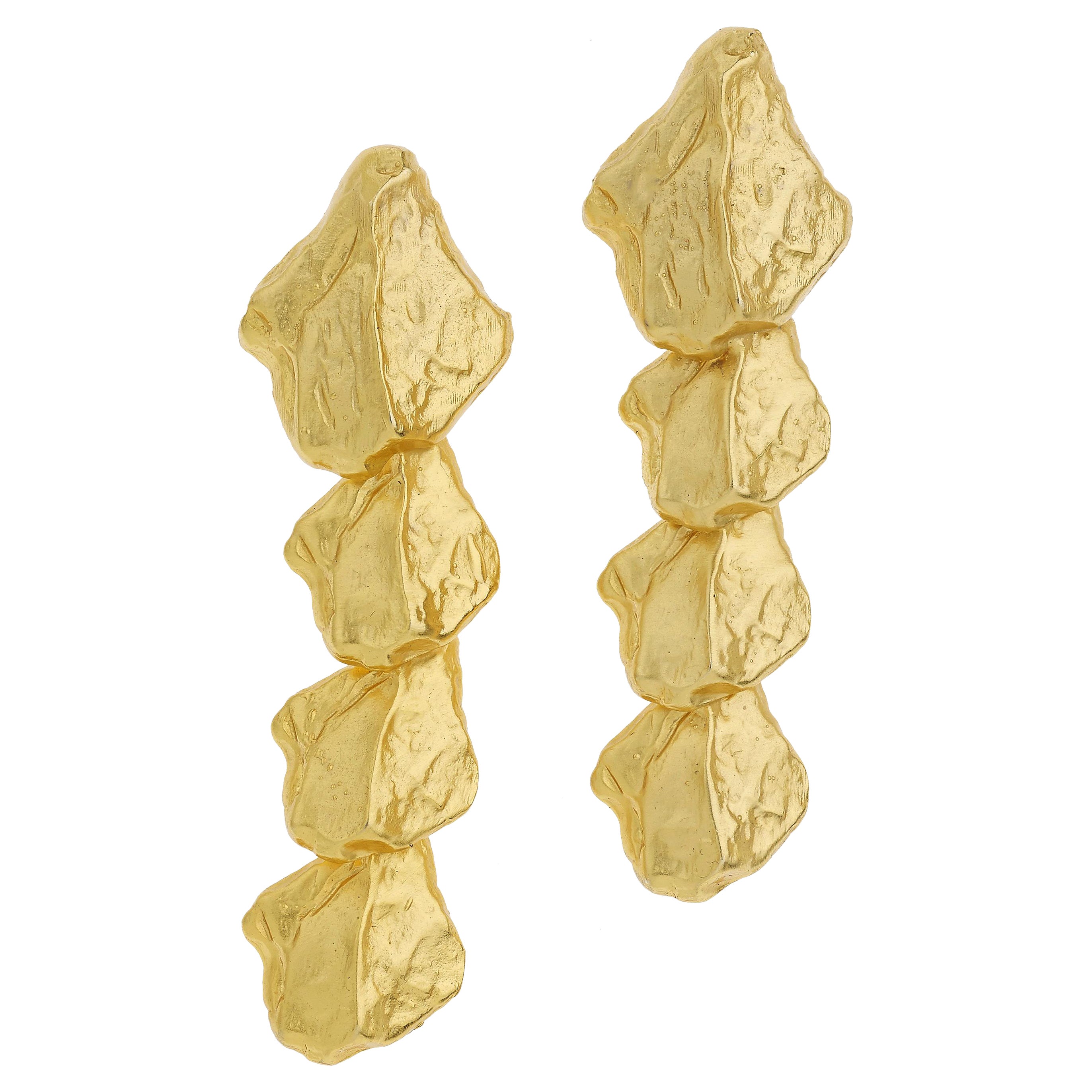 Spine Bone Earrings Nature Inspired in gold 