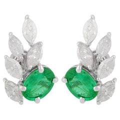 1.35 Carat Emerald Diamond 10 Karat Gold Stud Earrings