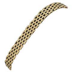 14 Karat Yellow Gold Vintage Milor Panther Link Bracelet Italy