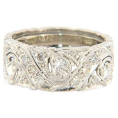 Diamond Swirl Eternity Band Ring in Platinum