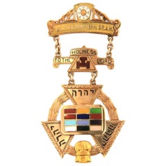 Freemason St. Johns Chapter No 9 R.A.M. Brooch in 10K Yellow Gold