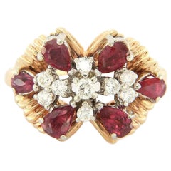 1.30ctw Ruby and 0.37ctw Diamond Ring in 14K Yellow Gold