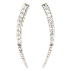 0.18ctw Diamond Tapered Curve Crawler Earrings in 14K White Gold