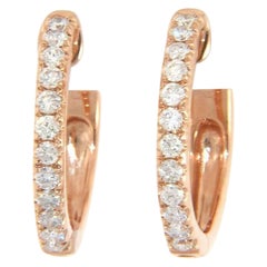New 0.54ctw Diamond Small Hoop Earrings in 14K Rose Gold