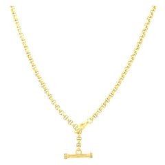 Slane & Slane Textured Link Chain Necklace in 18K Yellow Gold