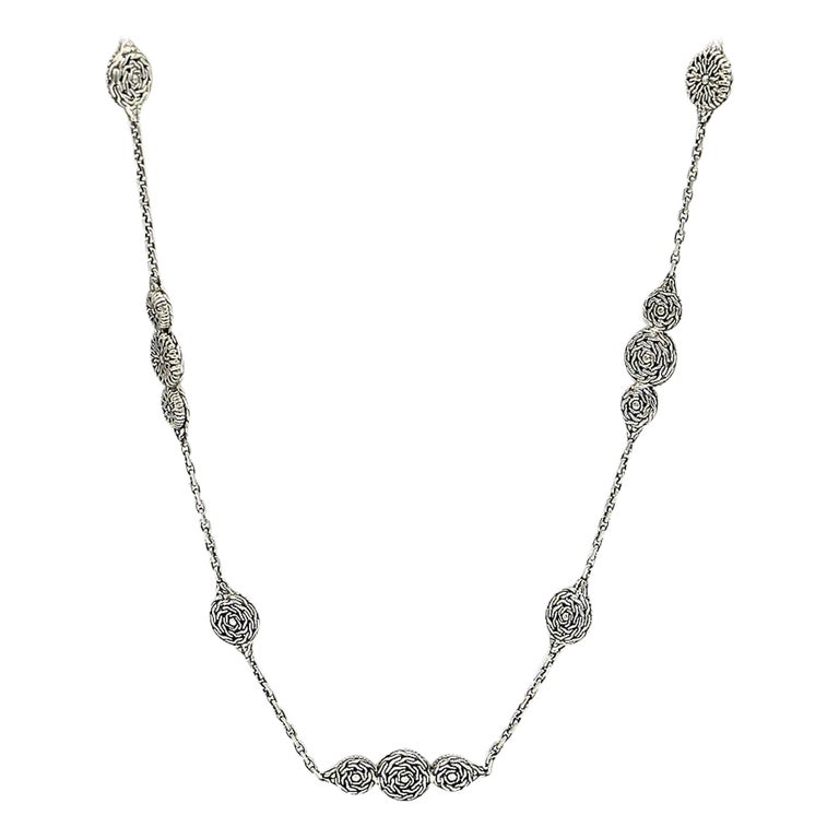 John Hardy Classic Station Necklace in Sterling Silver For Sale at 1stDibs