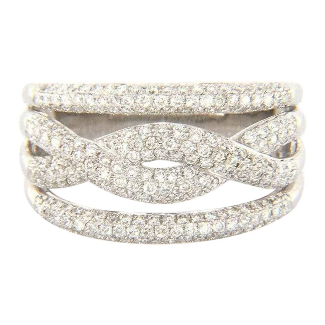 Multi Row Pave Diamond Ring at 1stDibs