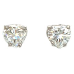 0.65ctw Heart Diamond Stud Earrings in 14K White Gold