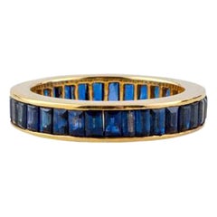 Sapphire Fully Staffed Band Ring 18 K