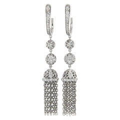 New Gabriel & Co. 0.55ctw Diamond Tassel Dangle Earrings in 14K White Gold