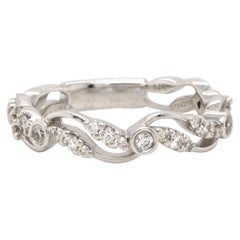 New Gabriel & Co. Diamond Wave Band Ring in 14K White Gold