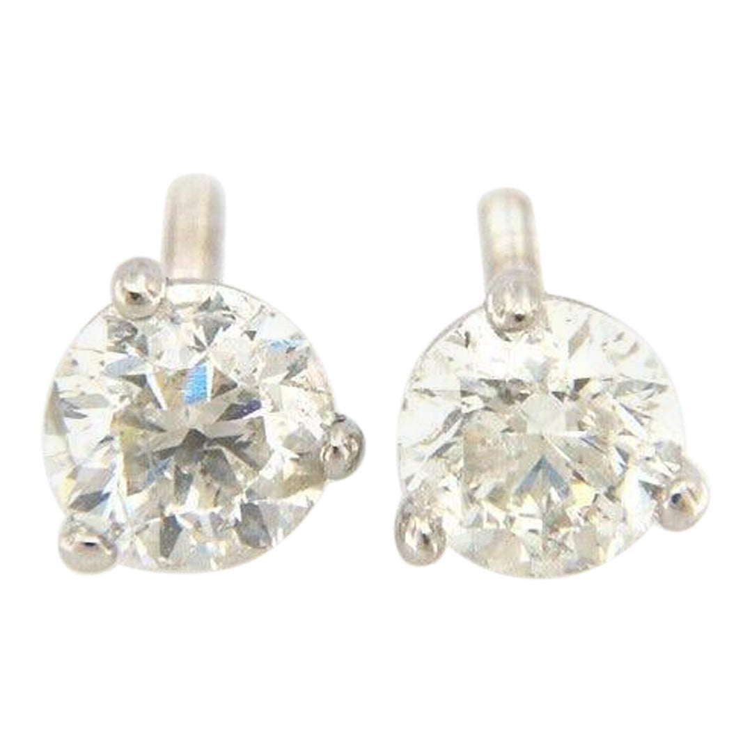 0.64ctw Round Diamond Stud Earrings in 14K White Gold For Sale