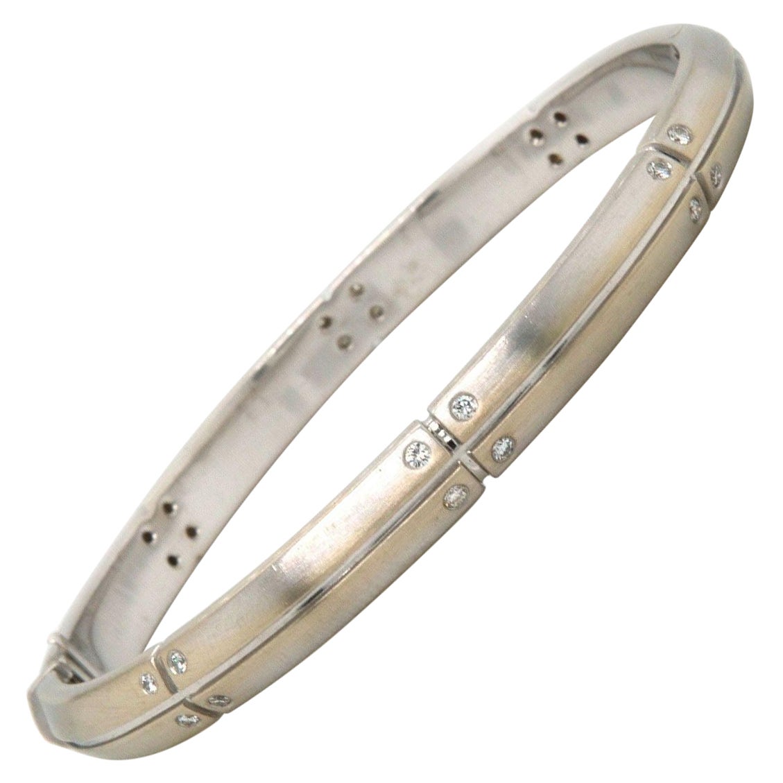 Tiffany & Co. Streamerica Diamond Bangle Bracelet in 18K White Gold For Sale